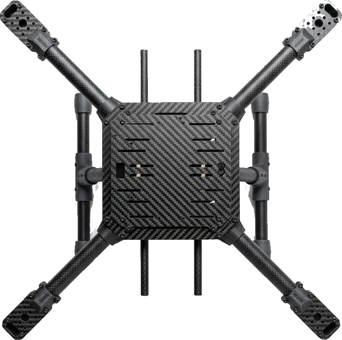 Q500 carbon fiber frame, top-down view